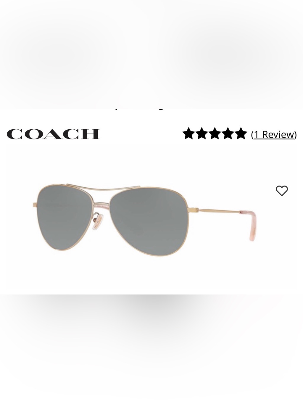 Coach L1013 Hc7079 Sunglasses Light Gold Gray Mirror Lens Pilot 58-14-140